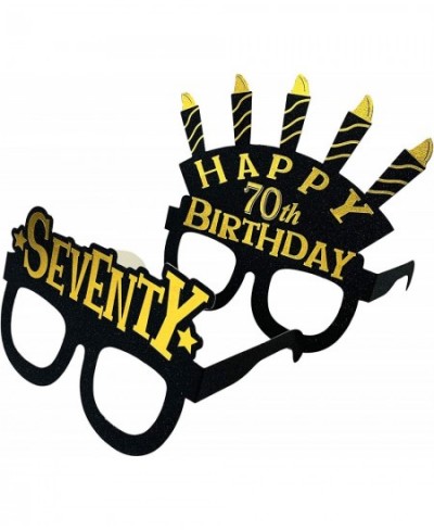 70th birthday decorations party glasses - seventy birthday masks - black gold theme 70th birthday party supplies. 70th birthd...