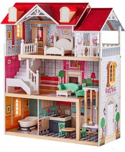 Wooden Dollhouse with Elevator Dream Doll House for Little Girls 5 Year Olds $141.90 - Dollhouses