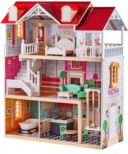 Wooden Dollhouse with Elevator Dream Doll House for Little Girls 5 Year Olds $141.90 - Dollhouses