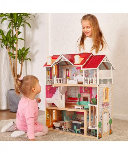 Wooden Dollhouse with Elevator Dream Doll House for Little Girls 5 Year Olds $141.90 - Dollhouses