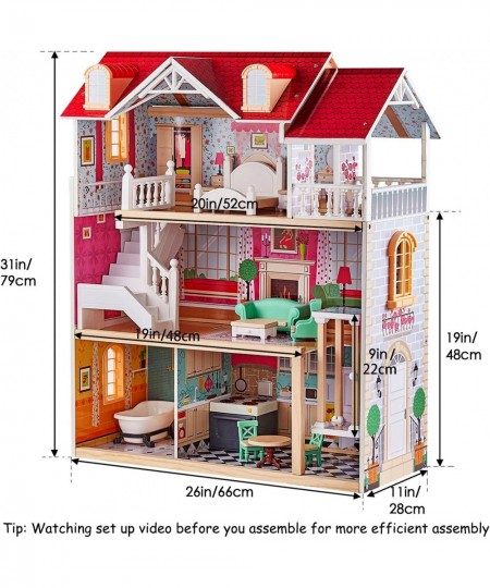 Wooden Dollhouse with Elevator Dream Doll House for Little Girls 5 Year Olds $141.90 - Dollhouses