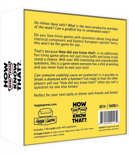 How did You Know That? – Trivia Party Game White $40.22 - Board Games