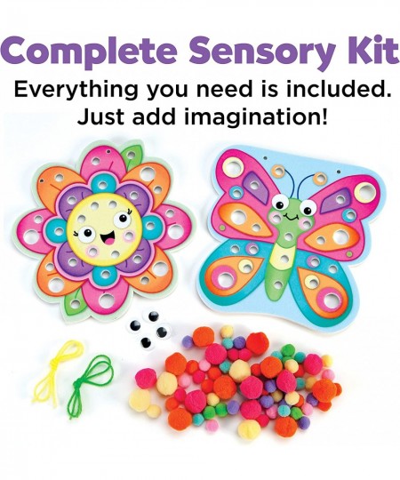 Pom Pom Pictures: Garden - Butterfly and Flower - Toddler Crafts Sensory Toys Age 3-4+ $25.66 - Kids' Drawing & Writing Boards