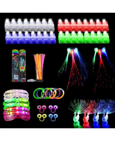 108pcs Glow Party Favors Light Up Toys for Kids with 32 Led Finger Lights 50 Glow Sticks 6 Led Glasses 6 Light Up Bracelets 6...