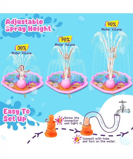 Splash Pad Sprinkler for Kids丨70'' Large Splash Play Mat Outdoor Water Toys丨Mermaid Design Children’s Sprinkler Pool Kiddie B...