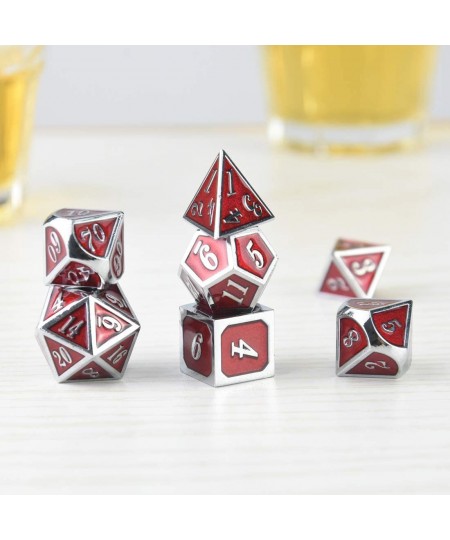 D&D Metal Dice Set Enamel dice 7 Die Polyhedral Dice Set DND Dice Role Playing Game Dice Set with Storage Bag for RPG Dungeon...