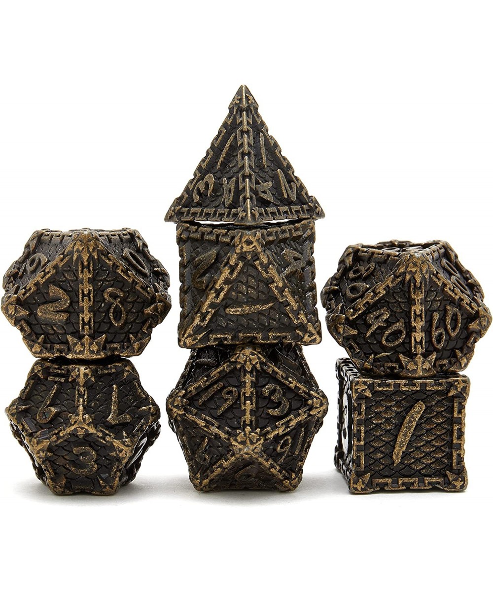 Metal dice Set 7-Piece polyhedral Dragon Scale Metal dice Suitable for Dungeons and Dragons RPG dice(Phnom Penh +Purple ) $25...