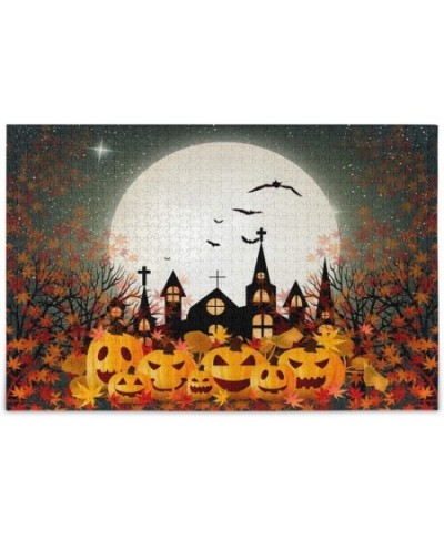 500 Piece Jigsaw Puzzle for Adults Kids Pumpkin Autumn Fall Maple Leaves Puzzle Wooden Jigsaw Puzzle Family Game Intellective...