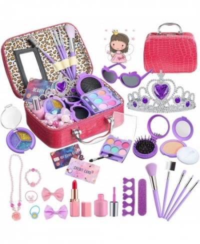 Kids Washable Makeup Kit for Girls Play Makeup for Little Girls with Cosmetic Storage Case Real Make Up Set Crown in Birthday...