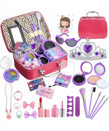 Kids Washable Makeup Kit for Girls Play Makeup for Little Girls with Cosmetic Storage Case Real Make Up Set Crown in Birthday...