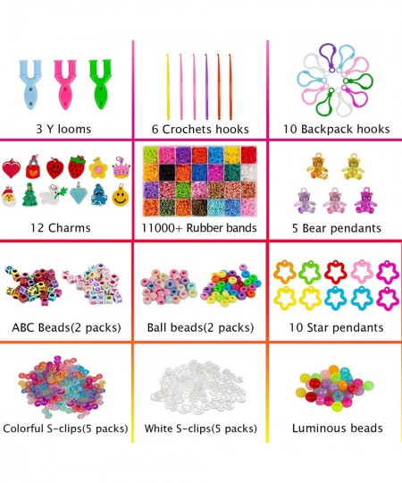 Rubber Band Bracelet Kit 12000+ Loom Bracelet Making Kit in 28 Color Premium Quality Rubber Bands Bracelet Making Kit for Kid...