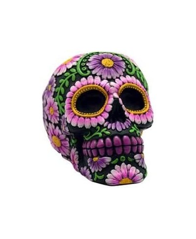 Toy Banks Coin Money Container Day of The Dead Pink Flowers Grinning Skull Hand Painted $44.54 - Kids' Money Banks