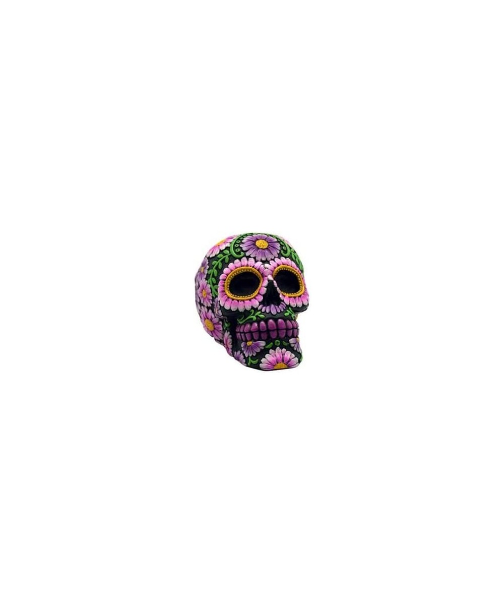 Toy Banks Coin Money Container Day of The Dead Pink Flowers Grinning Skull Hand Painted $44.54 - Kids' Money Banks