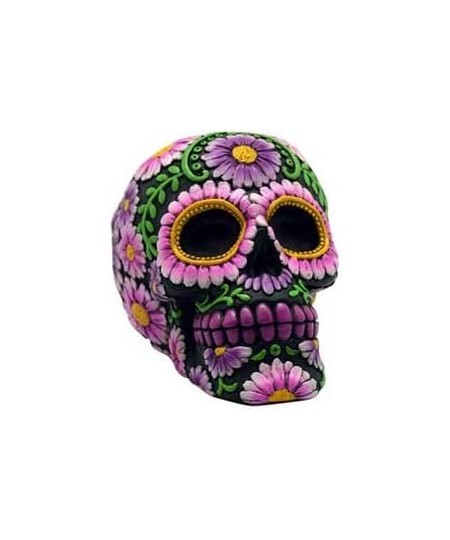 Toy Banks Coin Money Container Day of The Dead Pink Flowers Grinning Skull Hand Painted $44.54 - Kids' Money Banks