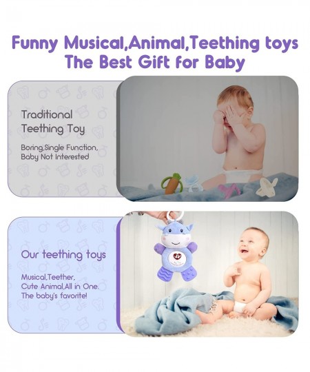 Musical Baby Teething Toys with Soft Light Teething Toys for Babies 0 3 6 9 12 Months BPA Free Washable Plush Infant Toys wit...