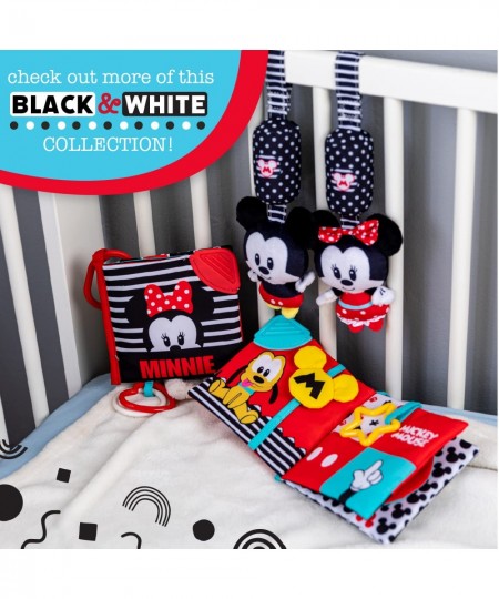 Disney Baby Mickey Mouse Teether Black & White High Constrast Toy Boys and Girls Ages 0+ Stroller On The Go Activity Toy Mult...