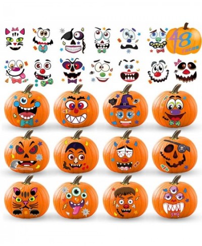 Halloween Pumpkin Decorating Stickers Kit Make 48 Different Faces Jack O Lantern Decorations DIY Craft Pumpkin Decorations St...