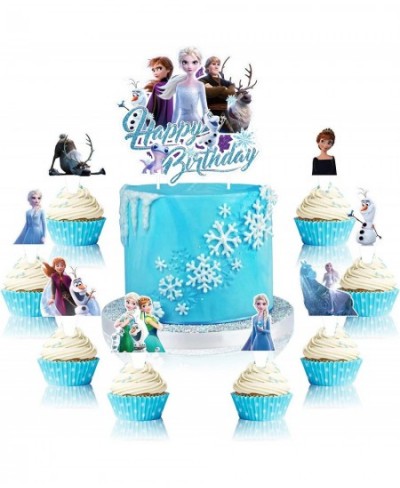 Frozen Birthday Party Decorations Frozen Party Cake Topper Winter Princess Birthday Supplies Frozen Party Cake Decorations Wi...