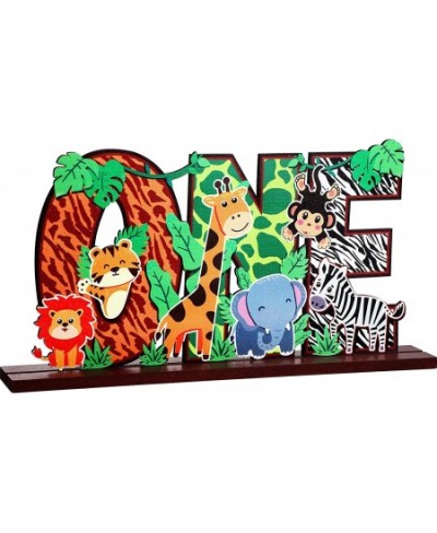 Safari Jungle Animal Party Decoraion 1st Birthday Party Table Centerpieces One Birthday Party Table Sign Wooden Plaques for F...