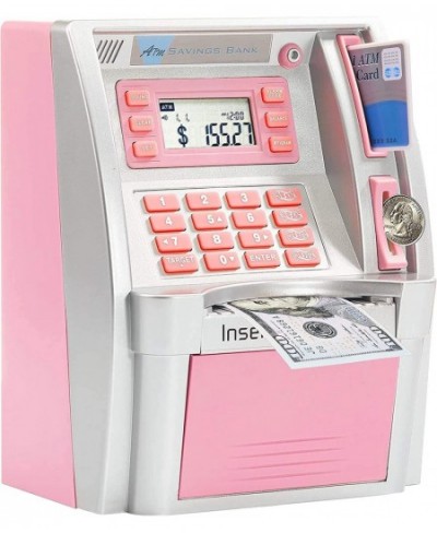 2023 Upgraded ATM Savings Piggy Money Bank for Real Money for Kids Adults with Debit Card Password Login Coin Recognition Bal...