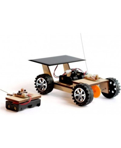 Solar & Wireless Remote Control Wooden Off-Roader Car to Build Science Project Experiment Kit for Kids Boys Girls and Adult I...