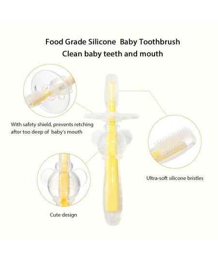 Baby Teether Toys 4PCS Cactus Baby Teething Toy Baby Silicone Toothbrush Baby Teething Toy Set BPA-Free Food Grade Silicone F...