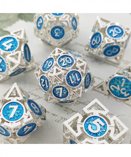 DND Dice Set D&D Metal Hollow Dungeons and Dragons Polyhedral Dice 7pcs D20 D12 D6 Trpg MTG Pathfinder D and D Number Card Ta...