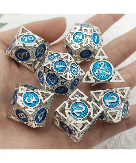 DND Dice Set D&D Metal Hollow Dungeons and Dragons Polyhedral Dice 7pcs D20 D12 D6 Trpg MTG Pathfinder D and D Number Card Ta...