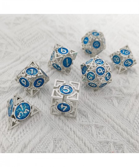 DND Dice Set D&D Metal Hollow Dungeons and Dragons Polyhedral Dice 7pcs D20 D12 D6 Trpg MTG Pathfinder D and D Number Card Ta...