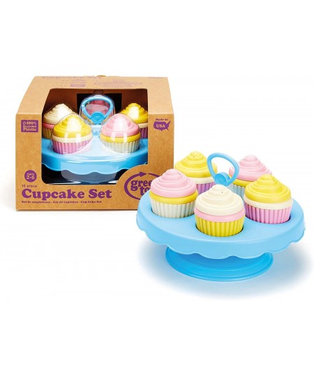 Cupcake Set - 16 Piece Pretend Play Motor Skills Language & Communication Kids Role Play Toy. No BPA phthalates PVC. Dishwash...