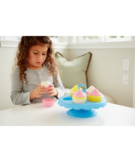 Cupcake Set - 16 Piece Pretend Play Motor Skills Language & Communication Kids Role Play Toy. No BPA phthalates PVC. Dishwash...