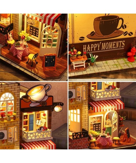 DIY Miniature and Furniture Dollhouse Kit Mini 3D Wooden Doll House Craft Model with Dust Proof Cover and Music Movement Crea...