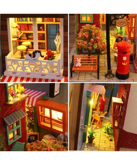 DIY Miniature and Furniture Dollhouse Kit Mini 3D Wooden Doll House Craft Model with Dust Proof Cover and Music Movement Crea...