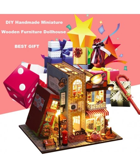 DIY Miniature and Furniture Dollhouse Kit Mini 3D Wooden Doll House Craft Model with Dust Proof Cover and Music Movement Crea...