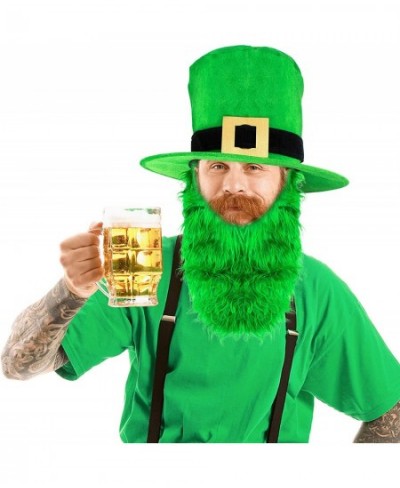 Irish Hat and Beard - Green Leprechaun Top Hat and Beard St Patricks Day Costume Accessories $16.66 - Kids' Dress-Up Accessories