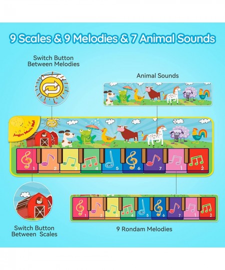 Baby Musical Mats with 25 Music Sounds Musical Toys Child Floor Piano Keyboard Mat Carpet Animal Blanket Touch Playmat Early ...