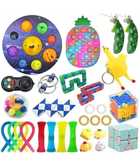 Fidget Packs Sensory Toys Set 30pcs Relieves Stress&Anxiety Fidget Toys Set for Children Adults Toy Packs with Simple Dimples...