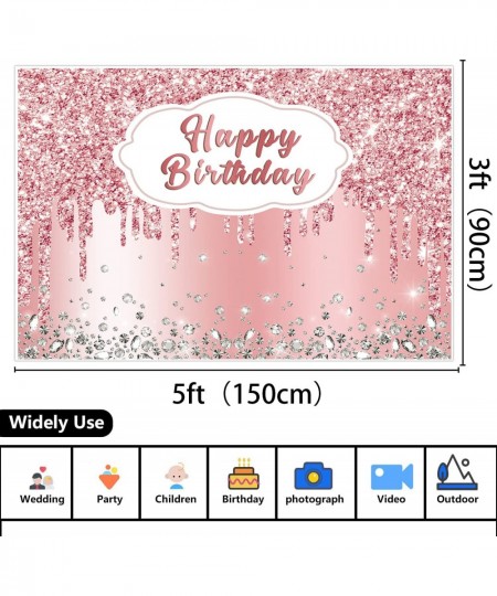 Pink Birthday Backdrop Tablecloth Kit Pink Happy Birthday Anniversary Party Supplies 2PCS $19.61 - Kids' Party Tablecovers