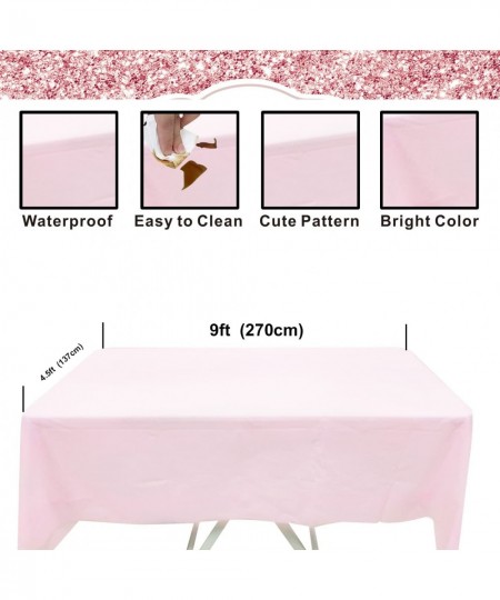 Pink Birthday Backdrop Tablecloth Kit Pink Happy Birthday Anniversary Party Supplies 2PCS $19.61 - Kids' Party Tablecovers