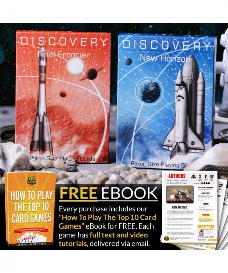 Discovery Playing Cards Space Themed Deck of Cards with Astronaut Designs Premium Card Deck with Free Card Game eBook Cool Po...