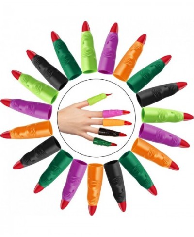 40 Pieces Halloween Colorful Witch Fingers for Reading Plastic Fake Fingers Martian Witch Fingers for Kids Finger Reading Poi...