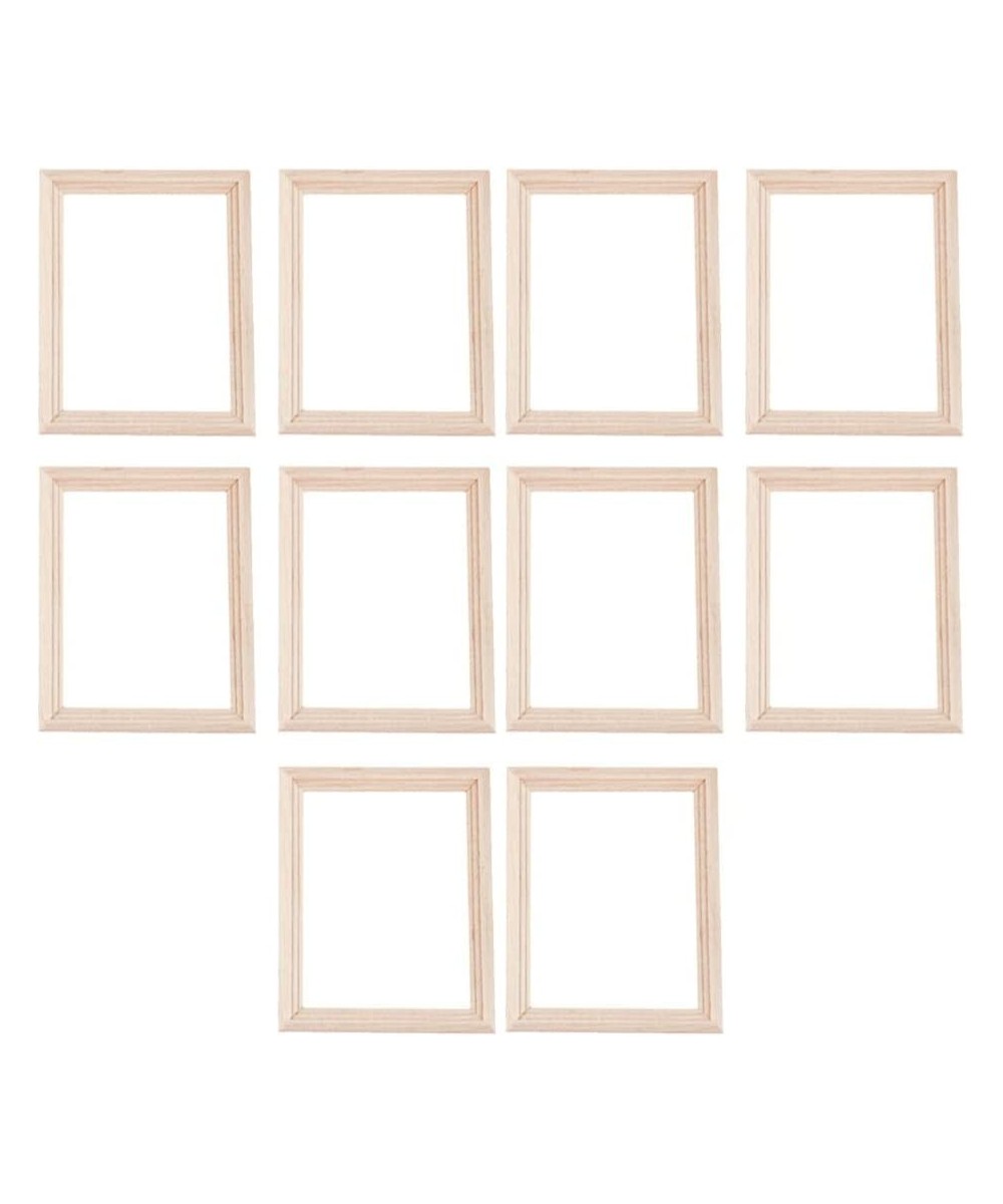 10pcs Mini Photo Frame Miniature Dollhouse Furniture Wooden Picture Frames 1: 12 Scale Dollhouse Accessories DIY Wall Art Pai...