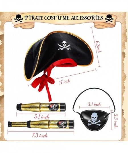 9 Pieces Pirate Costume Accessories Telescopes Eye Patches for Halloween Cosplay $29.78 - Kids' Party Hats