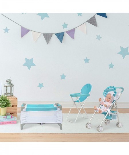 3-in-1 Baby Doll Nursery Set Blue/White $83.53 - Doll Playsets