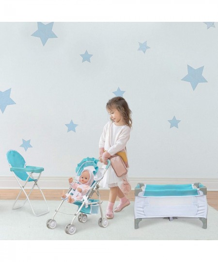 3-in-1 Baby Doll Nursery Set Blue/White $83.53 - Doll Playsets