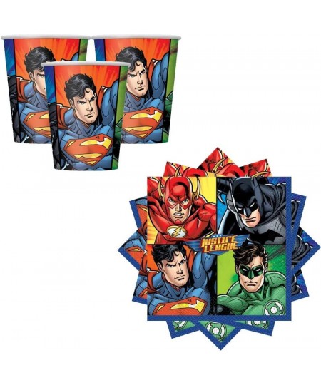 Justice League Birthday Party Supplies Pack For 16 Guests With Justice League Masks Plates Napkins Cups Table Cover Birthday ...