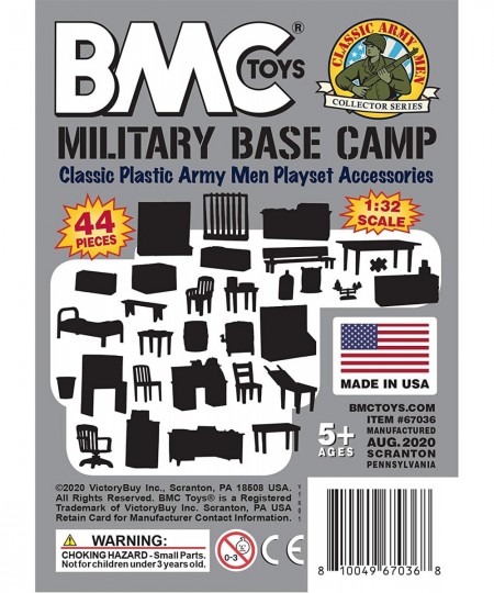 BMC Classic Marx Military Base Camp - 44pc Plastic Army Men Playset Accessories $29.54 - Play Figure Playsets