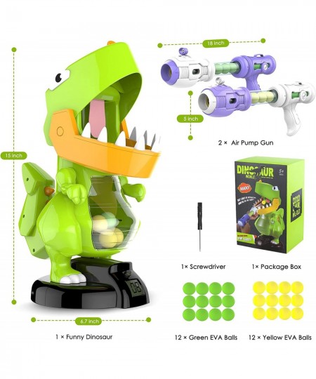 Dinosaur Shooting Games Toy for Kids Over 5 Year Old Shooting Target Practice Kids Toy with Sound LCD Score Record 2 Air Pump...