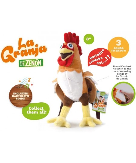 La Granja De Zenon Gallo Bartolito 8 in. Musical Plush Granja De Zenon El Reino Infantil $42.03 - Plush Interactive Toy Figures