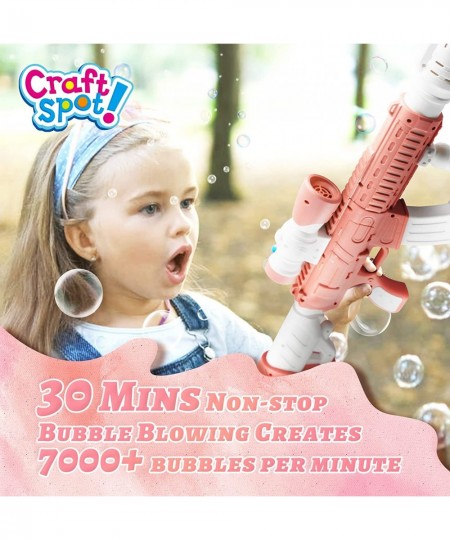 Automatic Continuous Bubble Machine Gun (Not Included Batteries) Rechargeable Bubble Maker Bubble Gun with LED Lights for Wed...